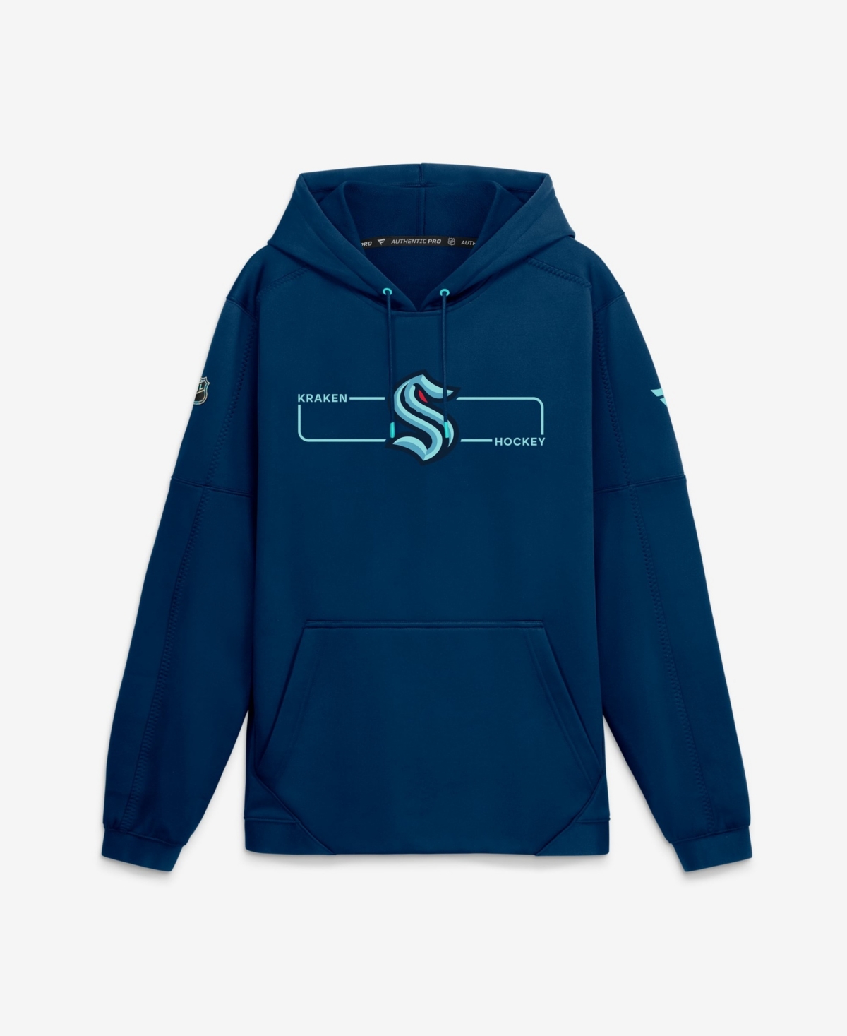 Fanatics Men's Deep Sea Blue Seattle Kraken Authentic Pro Rink Fleece Pullover Hoodie - Deep Sea Blue, Navy