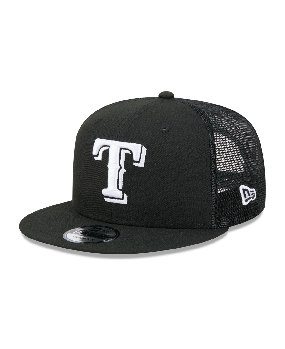 New Era Men's Black Texas Rangers 9FIFTY Adjustable Trucker Hat - Black