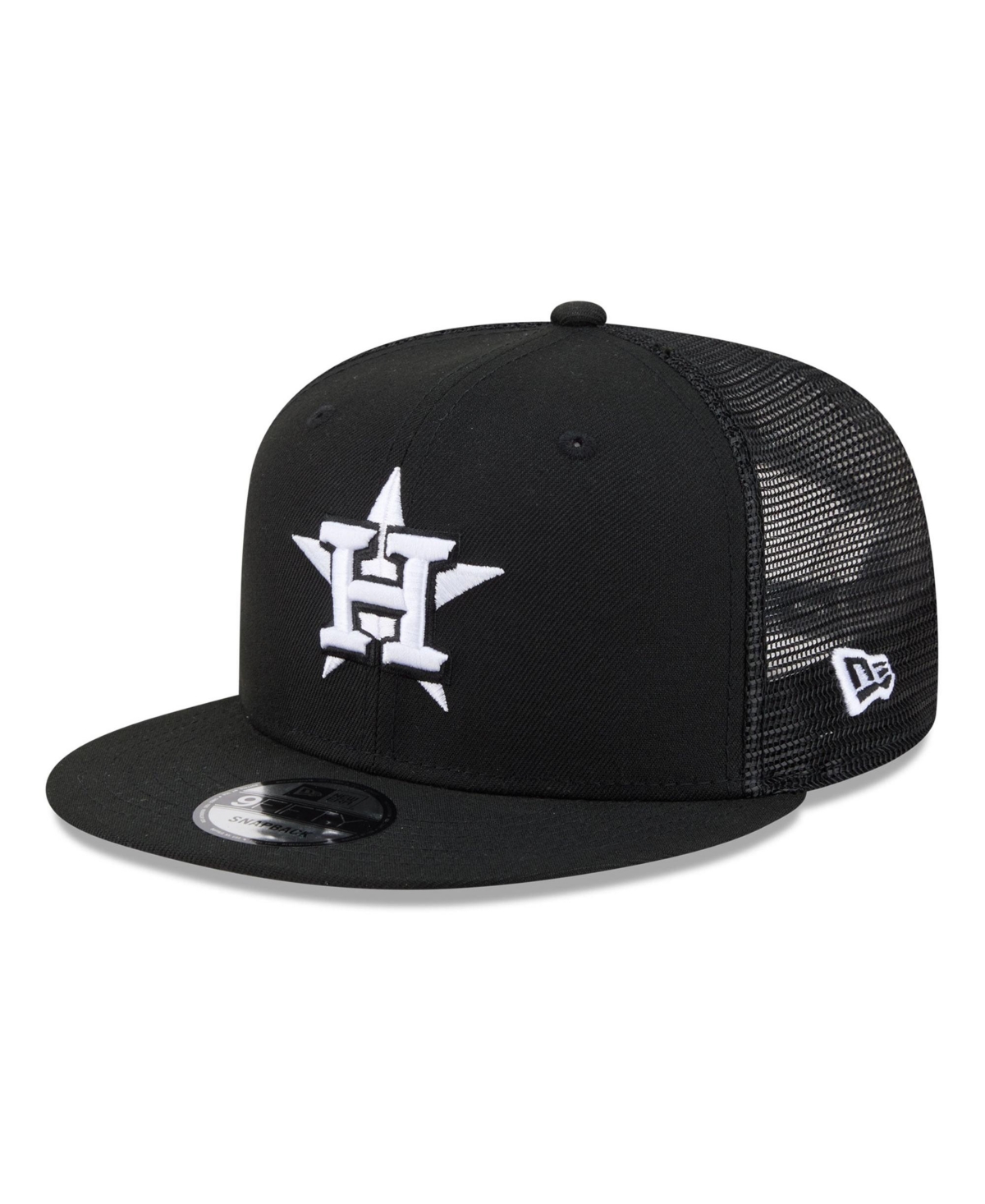 New Era Men's Black Houston Astros 9FIFTY Adjustable Trucker Hat - Black