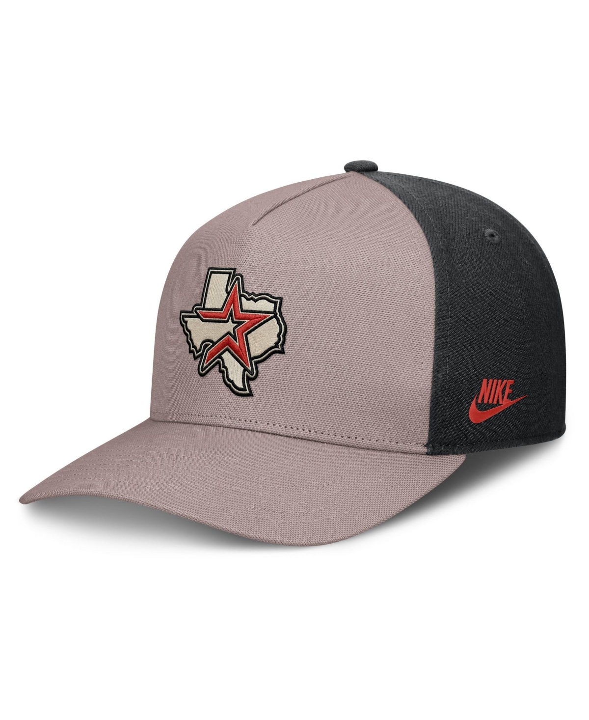 Nike Men's Light Brown/Black Houston Astros Cooperstown Rise A-Frame Adjustable Hat - Light Brown, Black