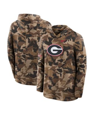 Men's Camo Georgia Bulldogs 2026 Appreciation Sideline Dri-FIT Hooded Long-Sleeve Sweatshirt