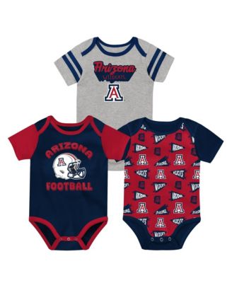 Baby Boys' and Girls' Navy Arizona Wildcats Star Player Bodysuit Set, 3-Piece
