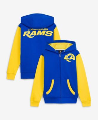 Big Boys' and Girls' Royal Los Angeles Rams Stadium Color block Full-Zip Hoodie