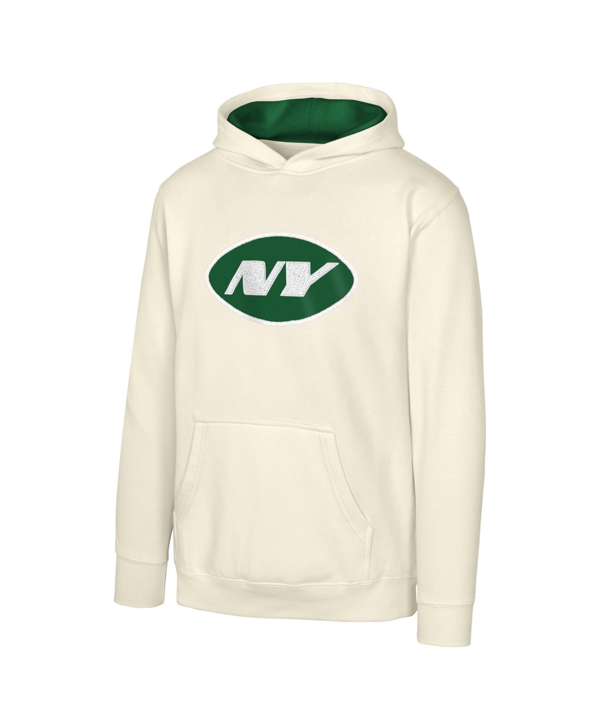 Outerstuff Big Boys' and Girls' Natural New York Jets Prime Pullover Hoodie - Natural