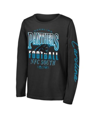 Big Boys' and Girls' Black Carolina Panthers Real Ones Long-Sleeve T-Shirt