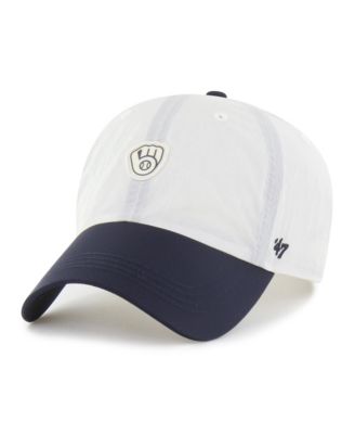 Men's and Women's White/Navy Milwaukee Brewers Modernia Clean Up Adjustable Hat