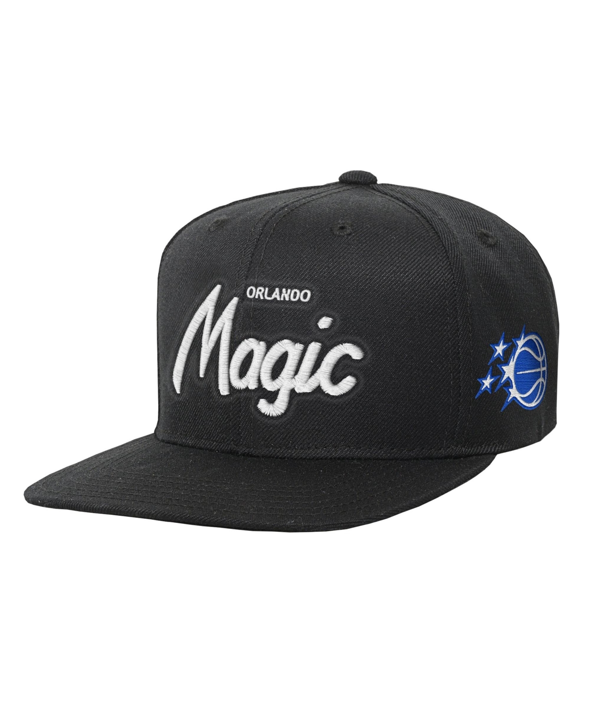 Mitchell & Ness Big Boys' and Girls' Black Orlando Magic Head Coach Flat Brim Snapback Hat - Black