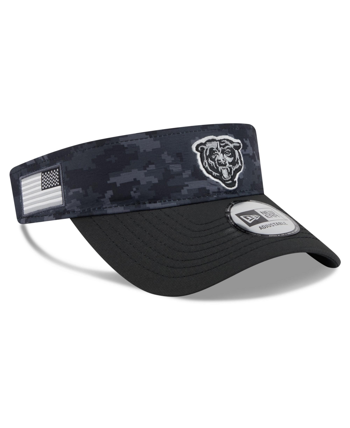 New Era Men's Black Chicago Bears 2026 Salute To Service Adjustable Visor Hat - Black