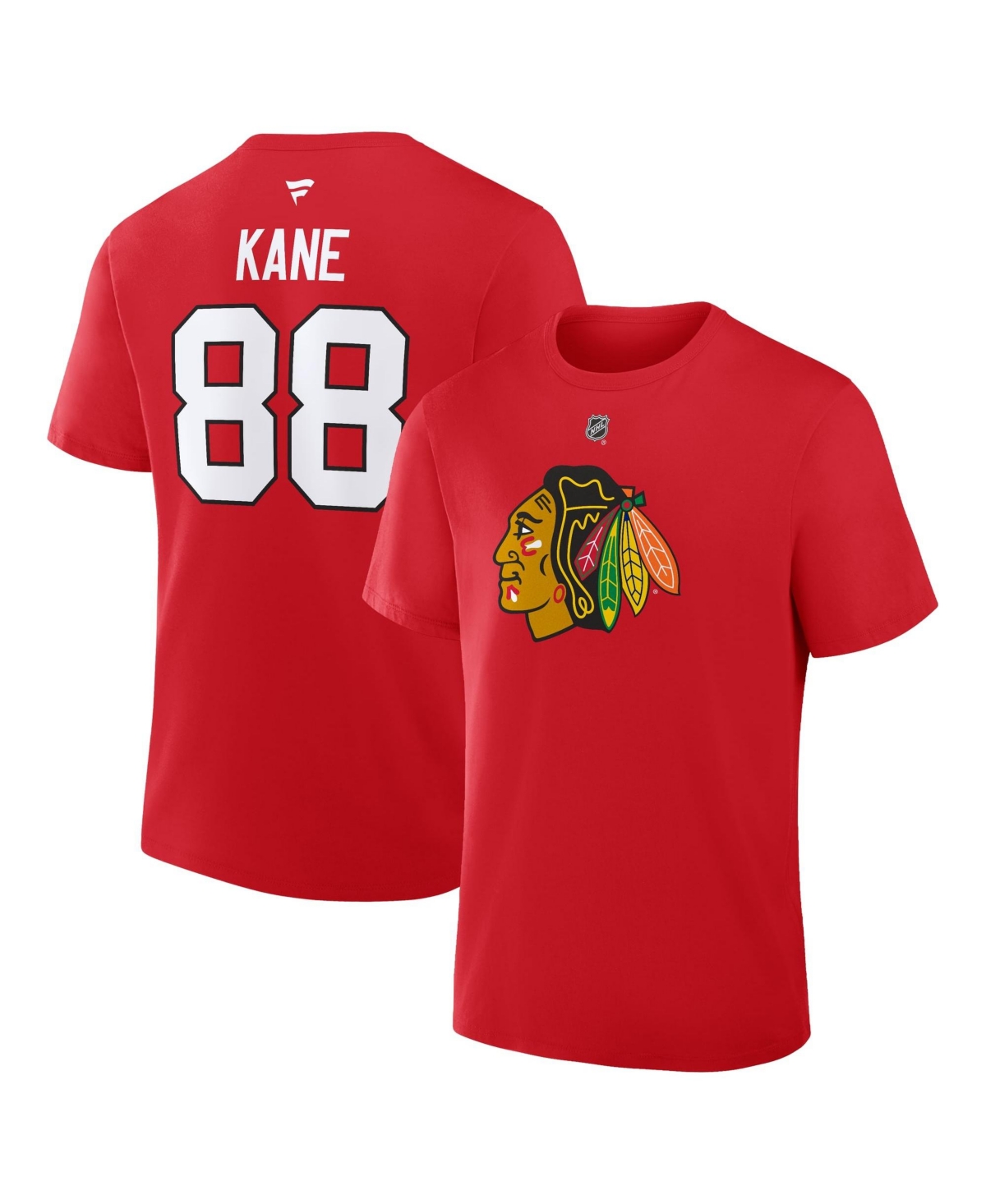Fanatics Men's Patrick Kane Red Chicago Blackhawks Authentic Stack Name & Number T-Shirt - Red