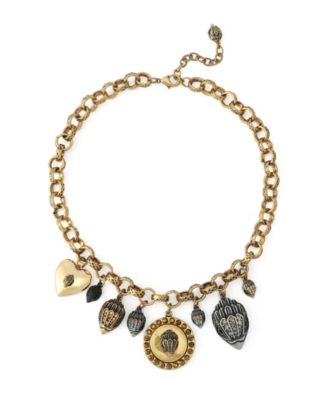 Glass Crystal Tri-Tone Eagle Charm Necklace