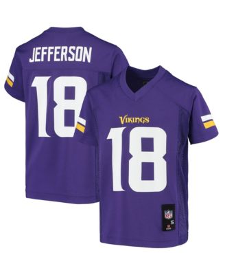 Big Boys' and Girls' Justin Jefferson Purple Minnesota Vikings Replica Jersey