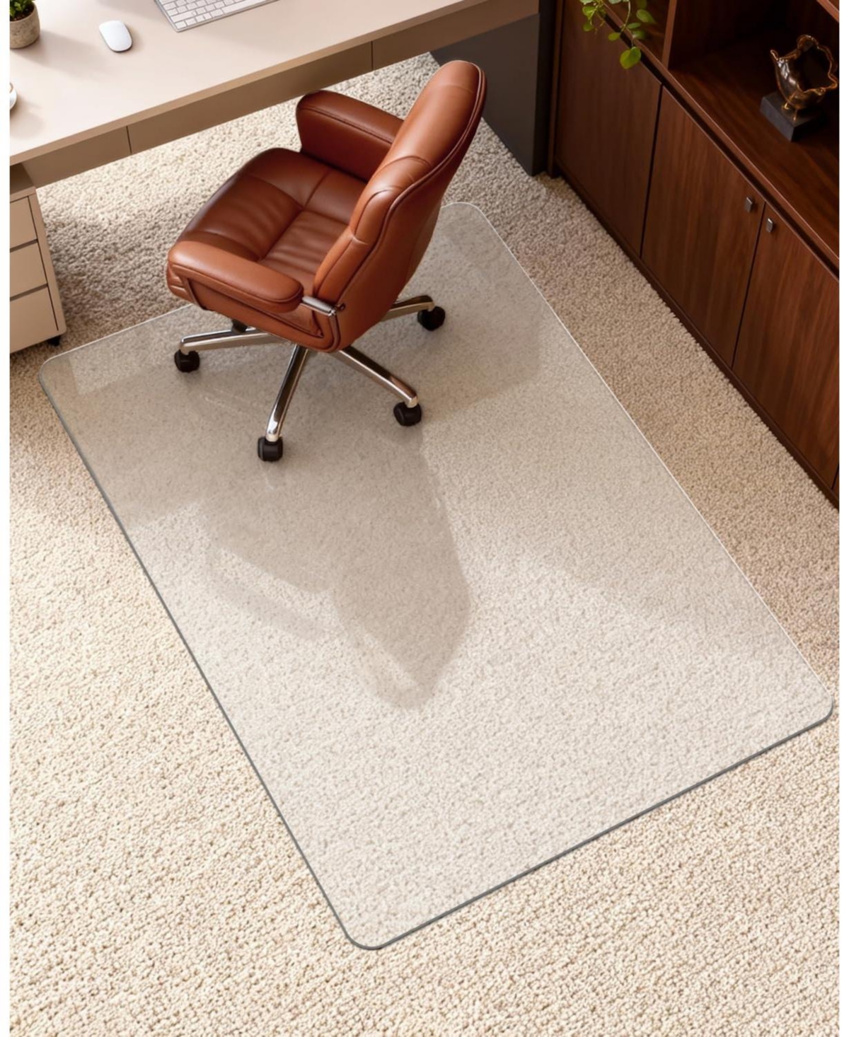 Danrong Hard Frosted Pet Chair Mat Anti Slip Heavy Duty Protector For Office Home - 32" x 55" 1