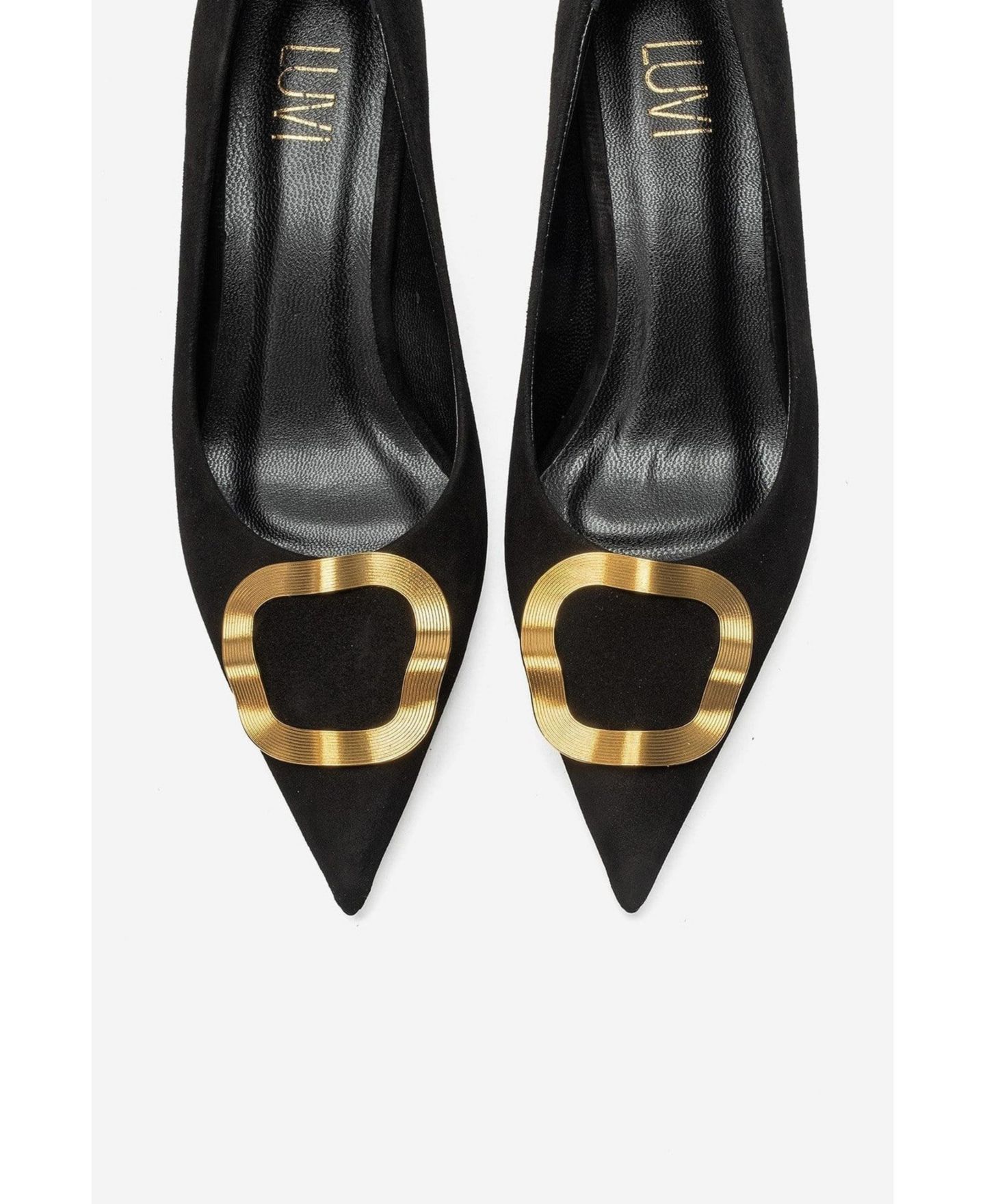 Женские туфли Forever & Always Shoes Noemi Leather Pointed Toe Stiletto, цвет: Чёрный замшевый — фото 5