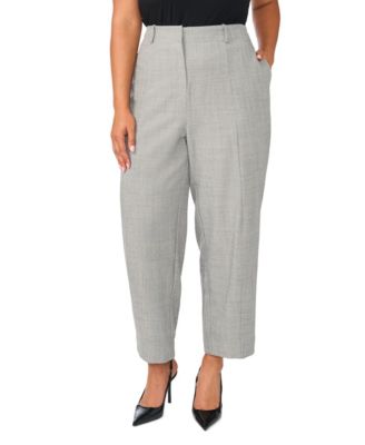 Plus Size Balloon High-Waisted Straight-Leg Pants