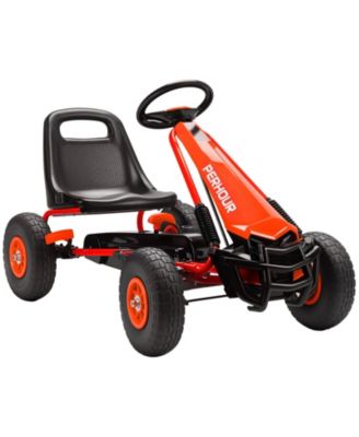 Kids Pedal Go Kart with Adjustable Seat, Manual Clutch and Handbrake, Ages 3-8