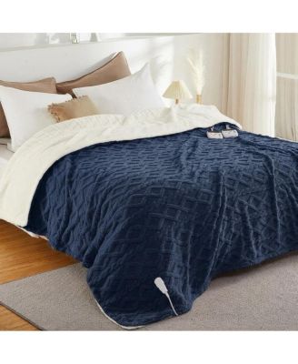 California King Heated Blanket 94" x 100", Tufted Sherpa Electric Blanket, 10 Heat Levels, 1–10H Auto-Off, ETL Certified