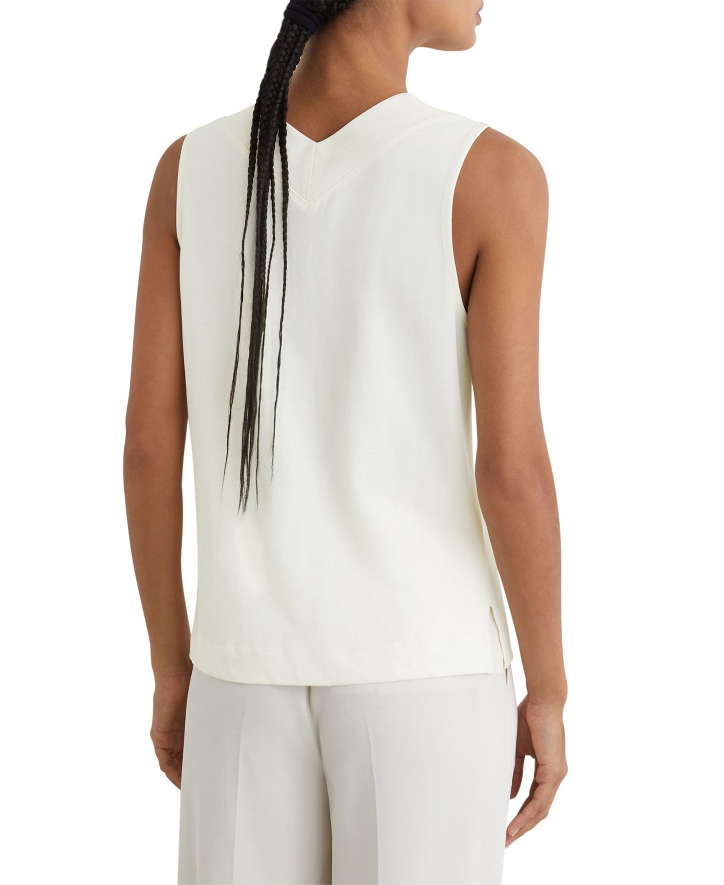 Женская блузка REISS Mira Sleeveless V-Neck, цвет: Слоновая кость — фото 3