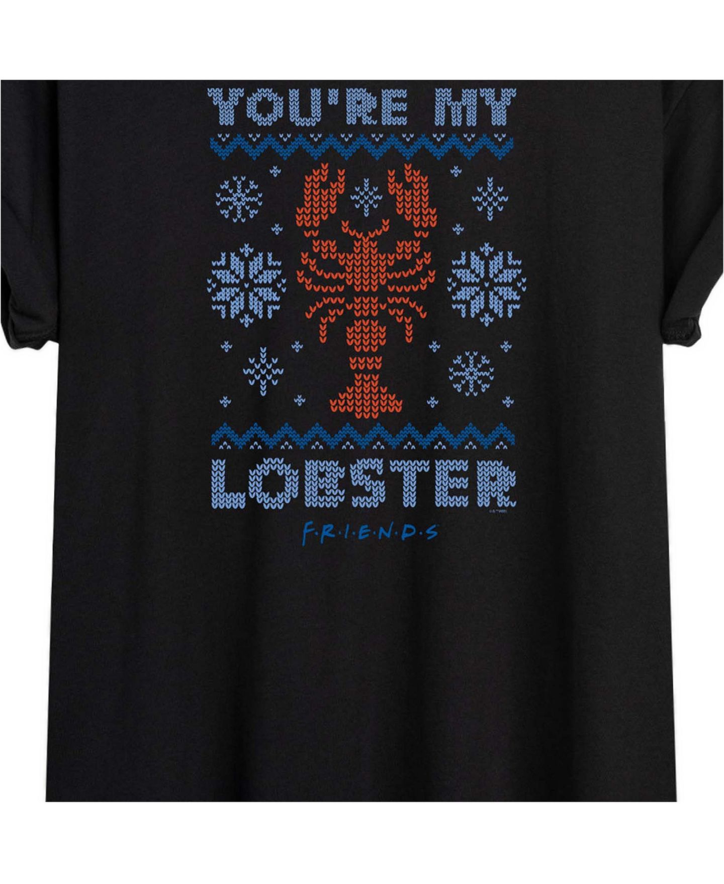 Женский свитер Friends Juniors' You're My Lobster Ugly Sweater Graphic Relaxed-Fit T-Shirt, цвет: Чёрный — фото 3