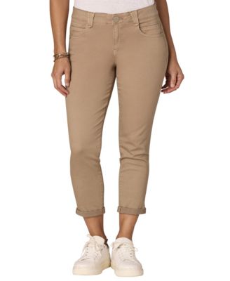 Women's AB Solution Mid-Rise Ankle Skimmer Elastic Waistband Jeans