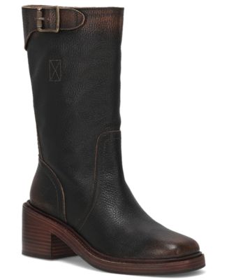 Women's Kate Moto Mid Calf Round Toe Boots