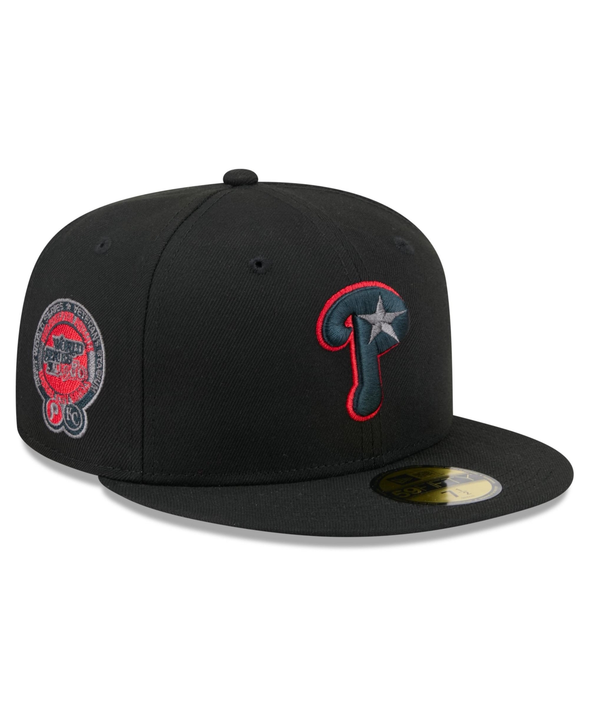 New Era Men's Black Philadelphia Phillies Color Pop 59FIFTY Fitted Hat - Black