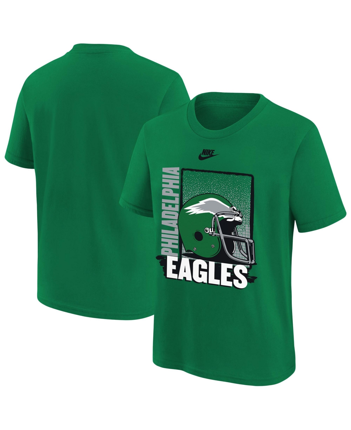 Nike Big Boys' and Girls' Kelly Green Philadelphia Eagles Helmet T-Shirt - Kelly Green