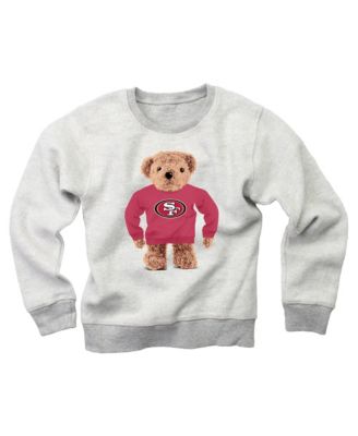Big Boys' and Girls' Gray San Francisco 49ers Reverse Fleece Teddy Bear Sweatshirt