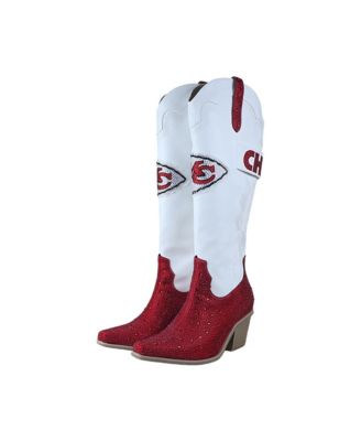 Women's White Kansas City Chiefs Crystal Cowboy Boots