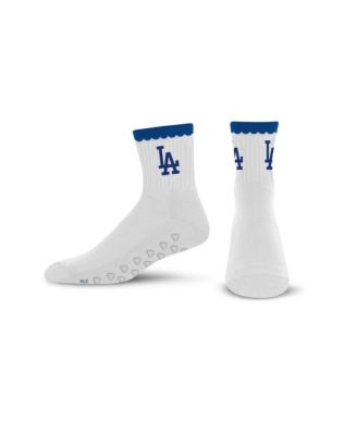 Women's Los Angeles Dodgers White Heartshape Grippers Yoga-Pilates Quarter Socks