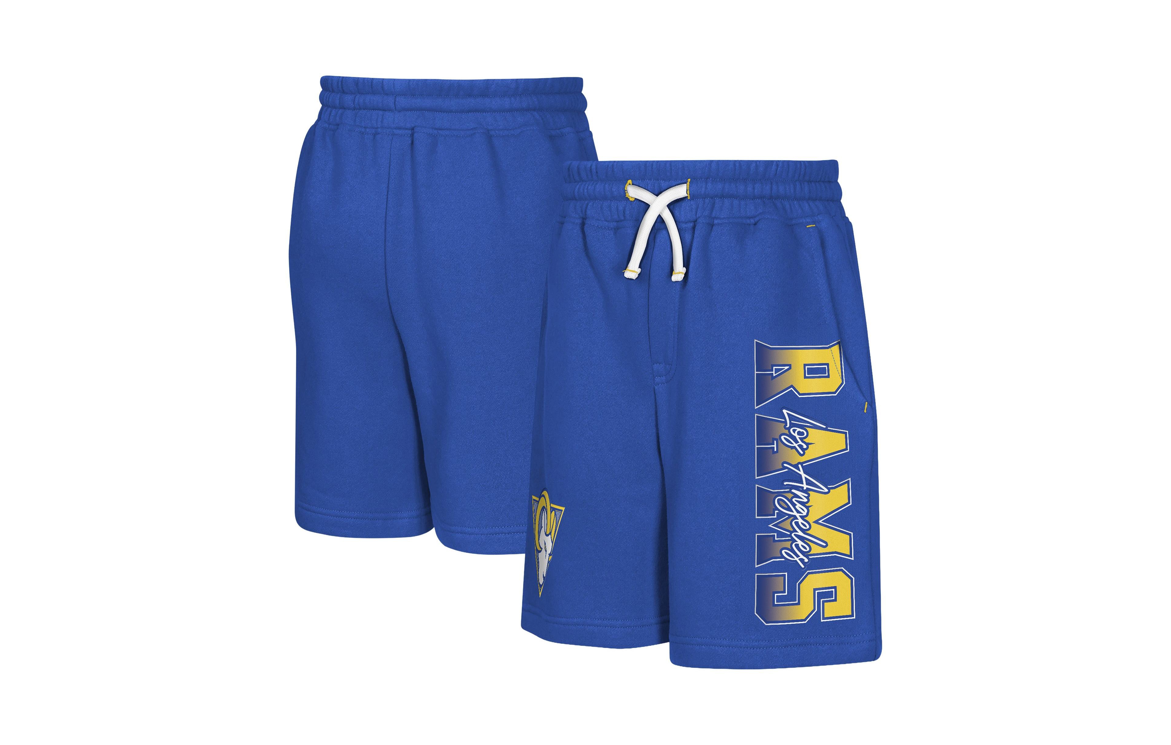 Outerstuff Big Boys' and Girls' Royal Los Angeles Rams Audible Fleece Shorts