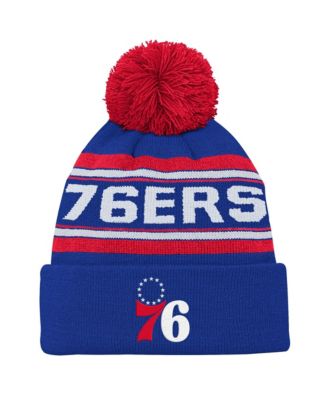 Big Boys' and Girls' Royal Philadelphia 76ers Backboard Jacquard Cuffed Knit Hat
