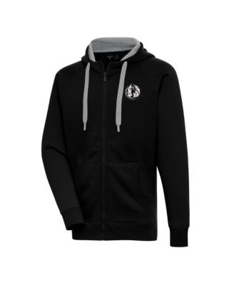 Men's Black Dallas Mavericks Metallic Logo Victory Raglan Full-Zip Hoodie