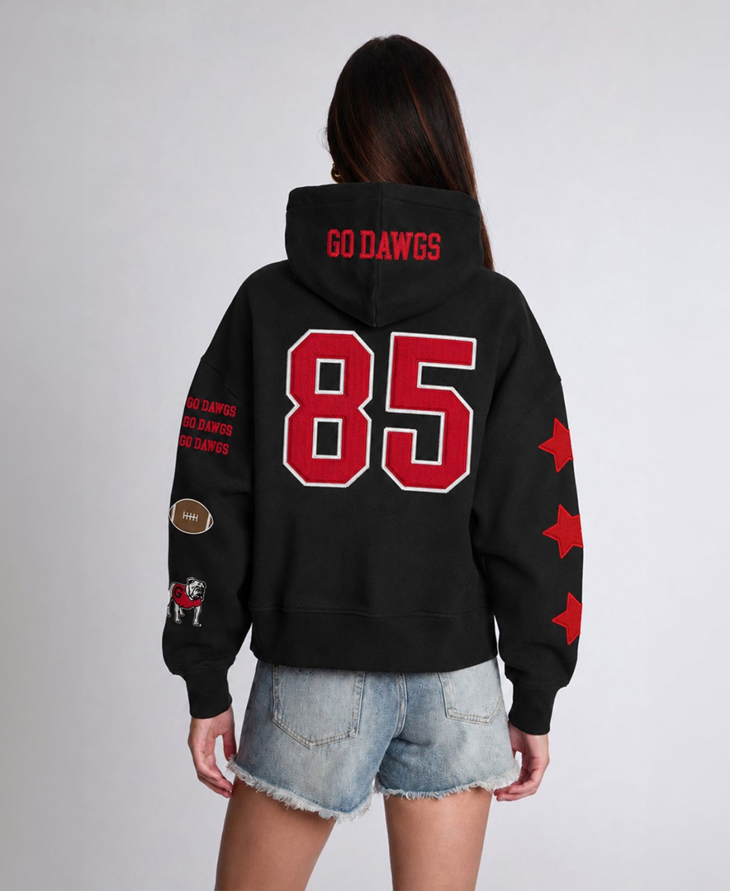 Женское худи Hype And Vice Black Georgia Bulldogs Cropped Spirit — фото 4