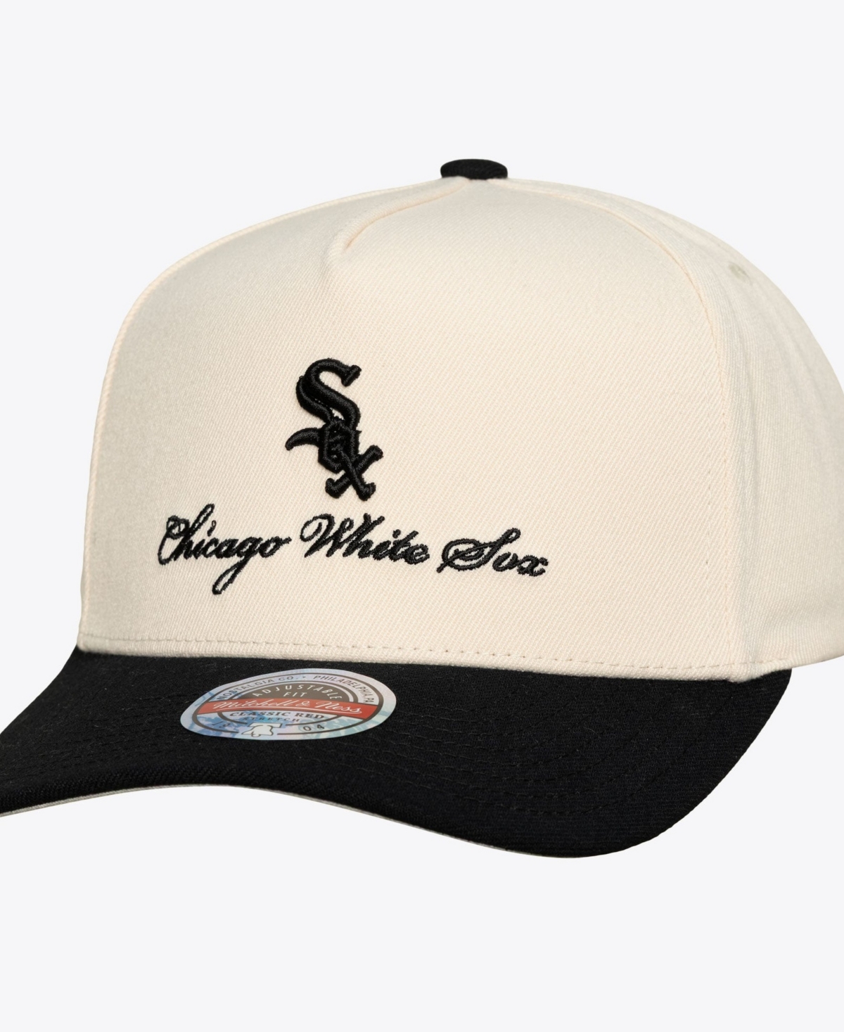 Mitchell & Ness Men's Cream/Black Chicago White Sox Flawless Stretch-Snap Hat - Cream, Black