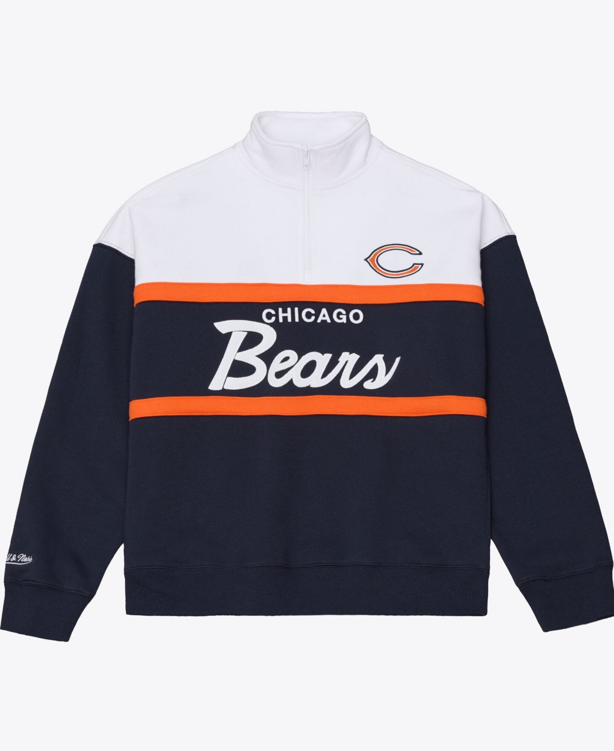 Mitchell & Ness Women's Navy Chicago Bears Head Coach Quarter-Zip Pullover - Navy