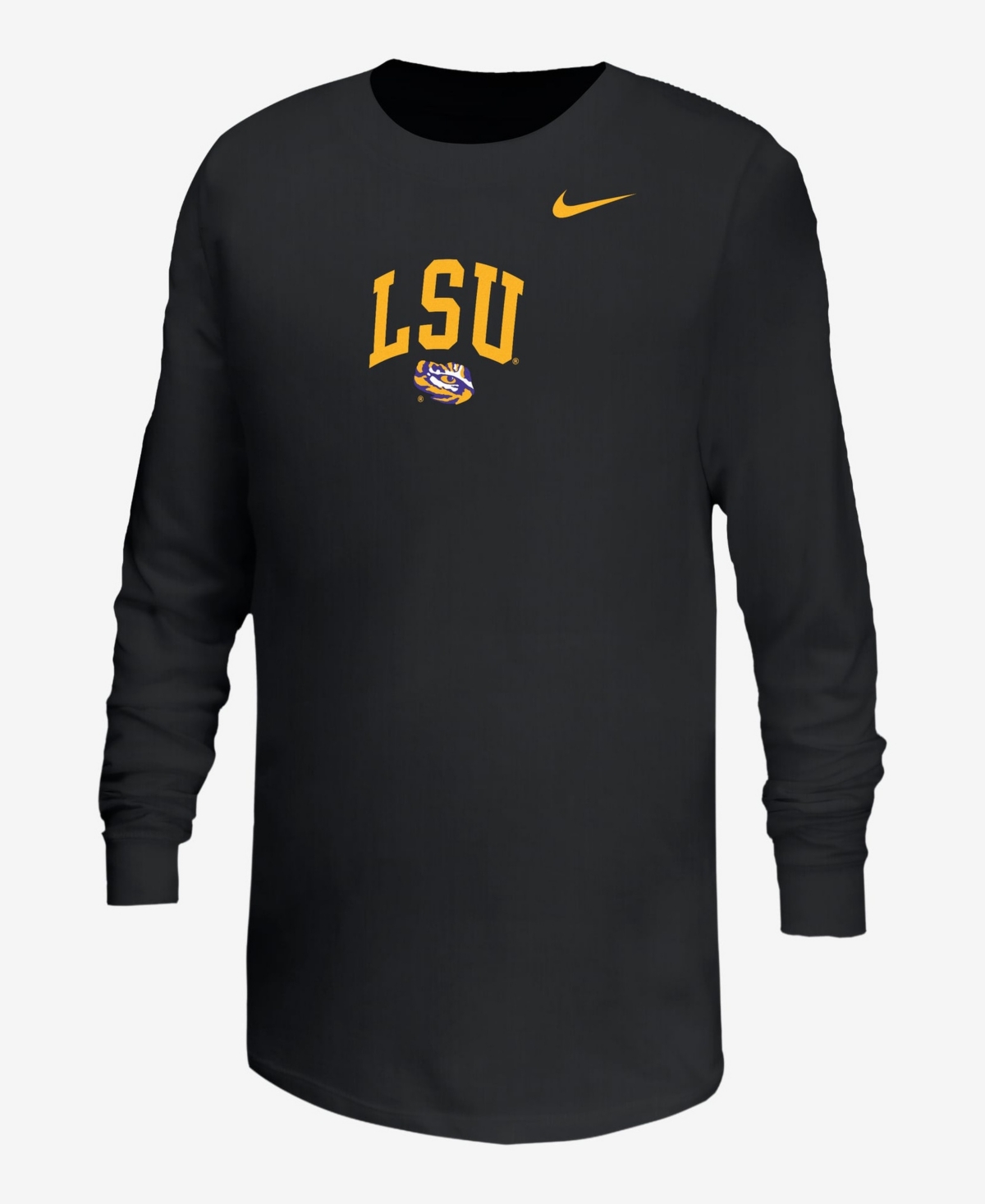 Nike Big Boys' and Girls' Black Lsu Tigers Arched Core Long-Sleeves T-Shirt - Black