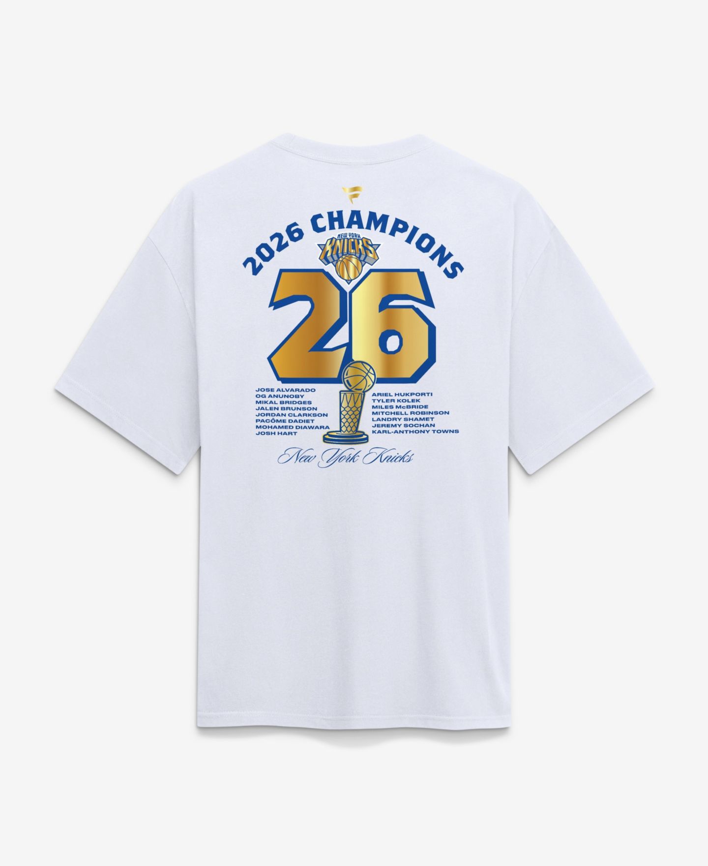 Мужская футболка Fanatics White New York Knicks 2026 Banner Makers Roster — фото 6