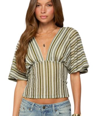 Women's Alwyn Flutter Crochet Zigzag Top