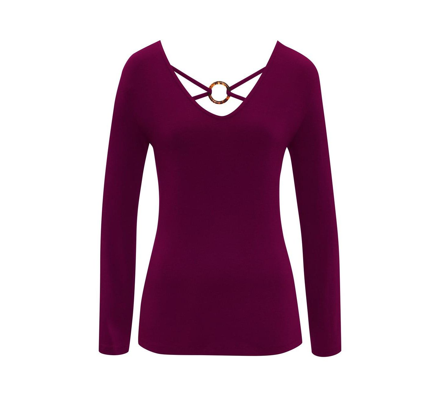 Женский топ Lascana Strappy-Back V-Neck Long-Sleeve — фото 5