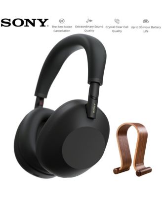 WH-1000XM6 Wireless Noise-Cancelling Over-Ear Headphones With Wood Headphone Stand