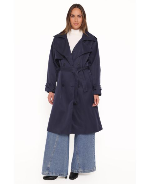 Женское пальто Petal and Pup Billy Button Front Trench, цвет: Тёмно-синий