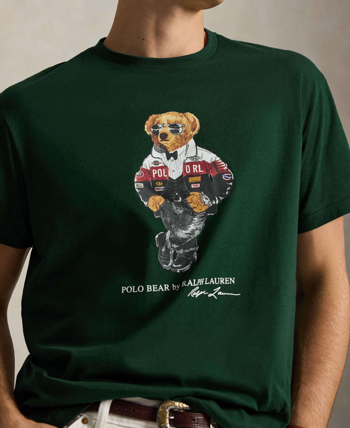 Мужская футболка Polo Ralph Lauren Classic-Fit Polo Bear, цвет: Мох — фото 3