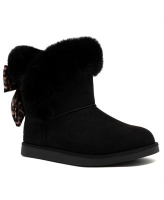 Women's Kaylani Faux Fur Trim Round Toe Booties