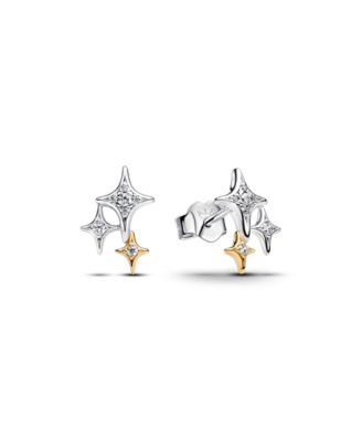 Women's Cubic Zirconia Triple Star Stud Earrings