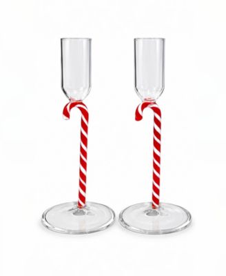 Candy Cane Candleholders, Set of 2