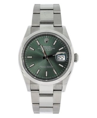 Oyster Perpetual Datejust Mint Green Automatic Watch in Stainless Steel 36mm