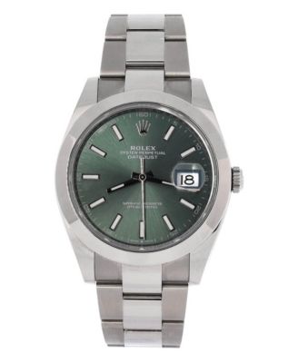 Oyster Perpetual Datejust Mint Green Automatic Watch in Stainless Steel 41mm