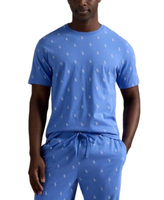 Polo Ralph Lauren - Men's Short-Sleeve Pajama T-Shirt Harbor Island Blue/White Tick Stripe/White Logo