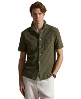 Textured Pointelle Camp Shirt