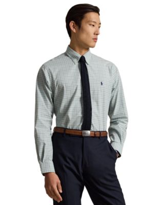 Polo Ralph Lauren - Classic-Fit Checked Stretch Poplin Shirt Green Blue Multi